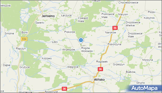 mapa Rogów Wołowski, Rogów Wołowski na mapie Targeo